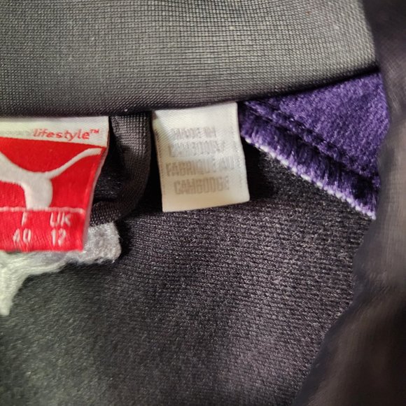 Women's Medium Puma Gray And Purple Full Zip Track Jacket - Picture 10 of 12